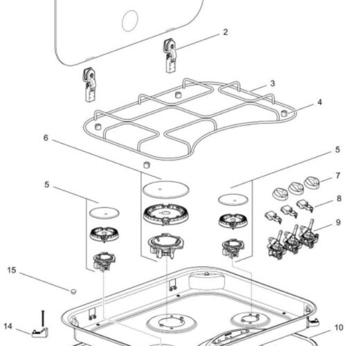 Glasabdeckung, gepunktet - Thetford Ersatzteil-Nr. SSPA0224 - für Hob SHB345XX