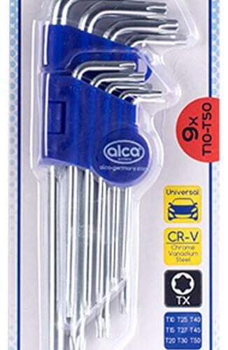 Alca High Power Innen-TX-Schlüssel, 9-teilig, Chrom