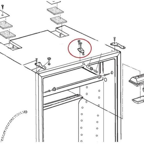 Haltewinkel Türverriegelung Gehäuse - Dometic Ersatzteil Nr. 241288405 - für RM Kühlschränke
