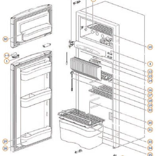 Gitterrost oben groß - Thetford Ersatzteil Nr. 9906770 - für N175
