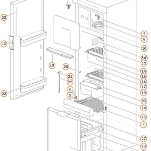 Schiebefach - Thetford Ersatzteil Nr. 69111912 - für Kühlschrank N3141 / N4141
