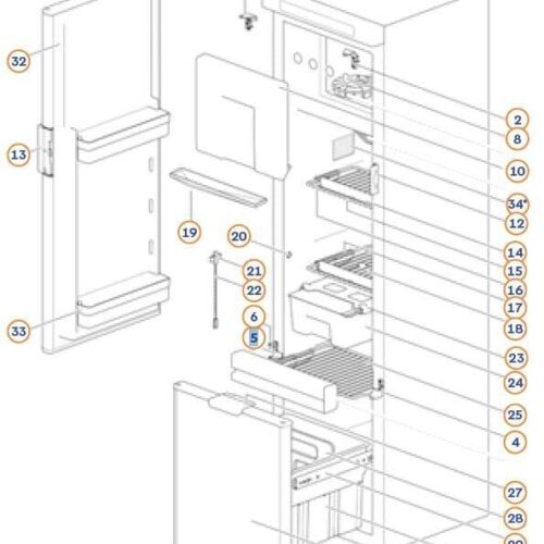 Teiler für Gemüsefach - Thetford Ersatzteil Nr. 69112008 - für N3141 / N4141