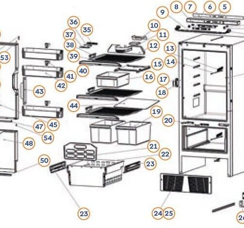 Frostfachtüre mit Dekorplatte - Thetford Ersatzteil Nr. 692859 - für Kühlschrank T2160/2175 Kompressor