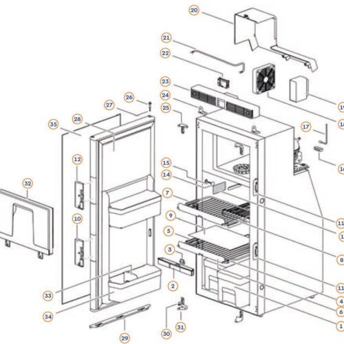 Gemüsefach 2 Stück - Thetford Ersatzteil Nr. 691220 - für Kühlschrank T1090 Kompressor