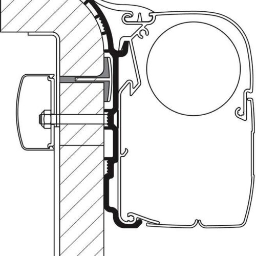 Thule Omnistor 5200/8000/4200 Adapter für Bürstner, 3-teilig