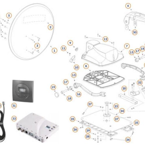 LNB Arm, links - Teleco Ersatzteil Nr. 812858 - für Telesat BT 65/85