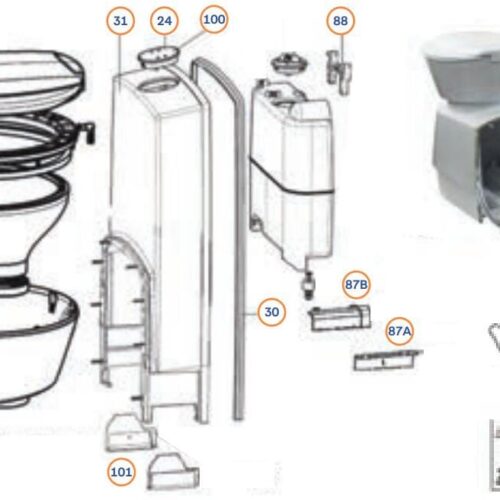 Toilettendeckel - Dometic Ersatzteil-Nr. 242601455 - CT3000/4000er Serie