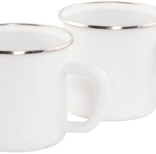Outwell Delight Tasse, 2er Set, Emaille, weiß