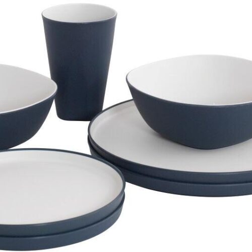 Outwell Gala Geschirrset, 8-teilig, dunkelblau/grau