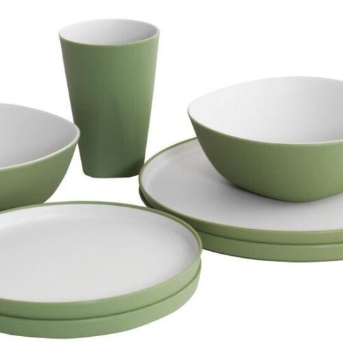 Outwell Gala Geschirrset, 8-teilig, grün/grau