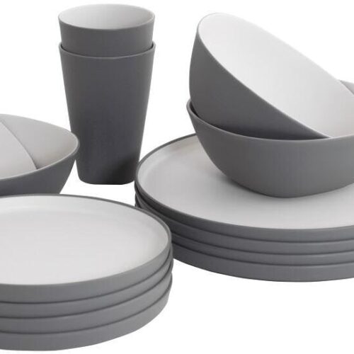 Outwell Gala Geschirrset, 16-teilig, grau/sandfarben