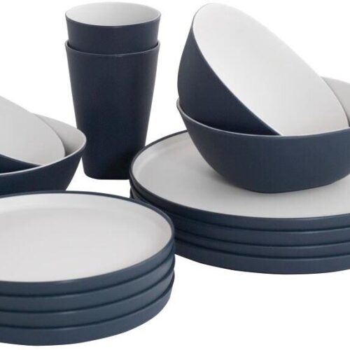 Outwell Gala Geschirrset, 16-teilig, dunkelblau/grau