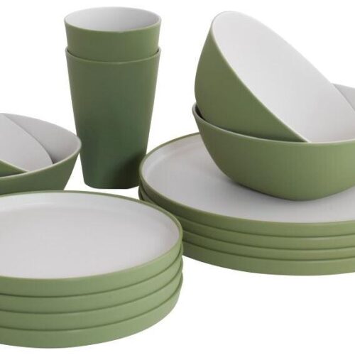 Outwell Gala Geschirrset, 16-teilig, grün/grau