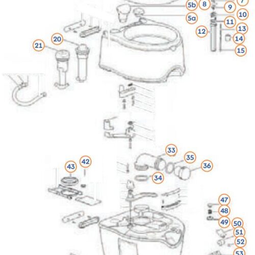 Pumpe, elektrisch - Thetford Ersatzteil-Nr. 9240207 - für Porta Potti 565, grau