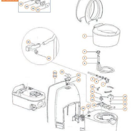 Sattelhalterung - Thetford Ersatzteil-Nr. 200954 - für C223S/C223CS