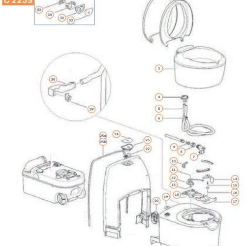 Schüsselhalterung - Thetford Ersatzteil-Nr. 200955 - für C223S/C223CS