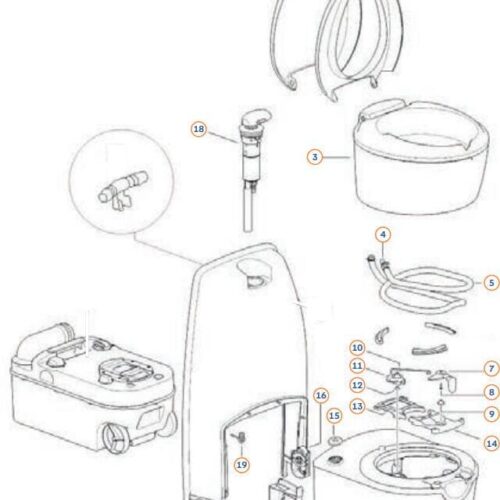 Pumpe - Thetford Ersatzteil-Nr. 200980 - für C224CW