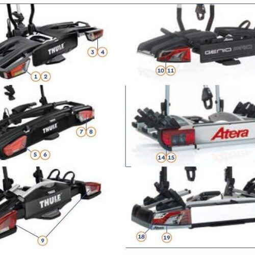 Leuchte links - Atera Ersatzteil Nr. 22626 - für Strada DL, Strada Sport, Strada Sport E-Bike M und Strada E-Bike ML