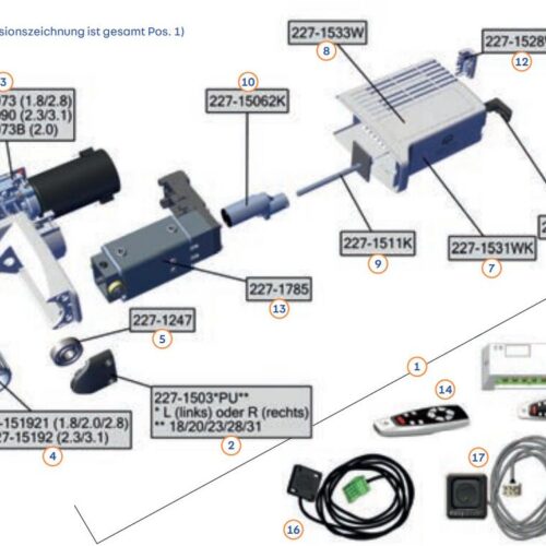 Anschwenkmotor - easydriver Ersatzteil-Nr. 227-15062K - für easydriver Pro