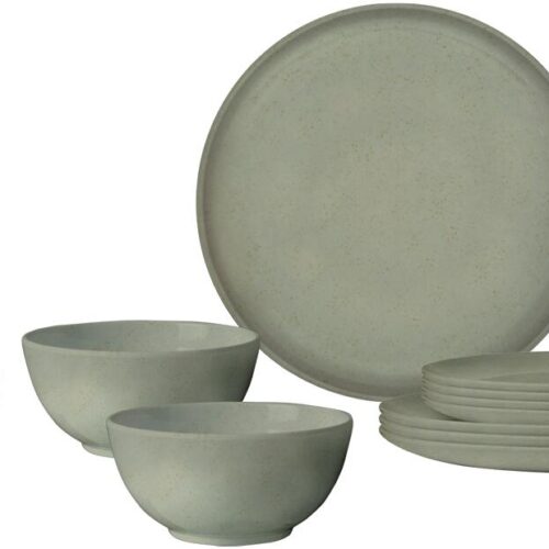 Brunner Tierra Geschirrset, PLA, 12-teilig, grün