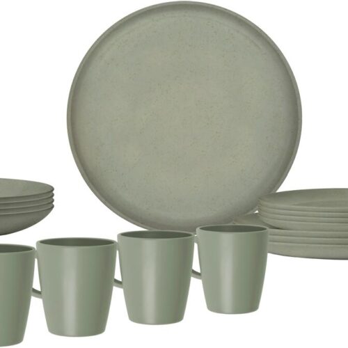 Brunner Tierra Geschirrset, PLA, 16-teilig, grün
