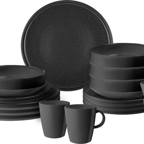 Brunner Odette Geschirrset, 16-teilig, schwarz