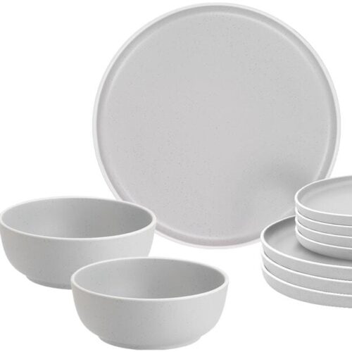 Brunner Dolomit Geschirrset, 12-teilig, weiß