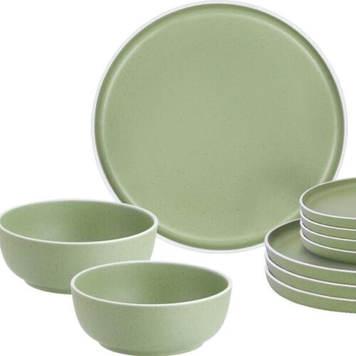 Brunner Dolomit Geschirrset, 12-teilig, hellgrün