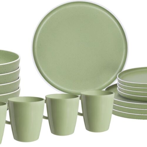 Brunner Dolomit Geschirrset, 16-teilig, hellgrün