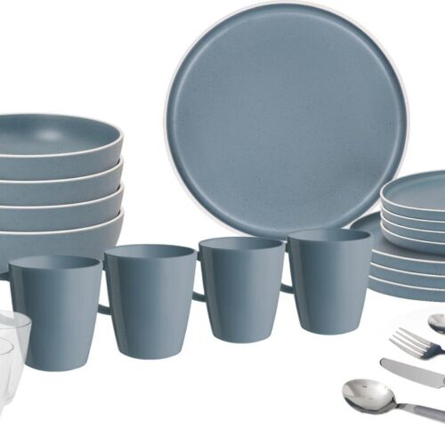 Brunner Dolomit Geschirrset, 36-teilig, denim