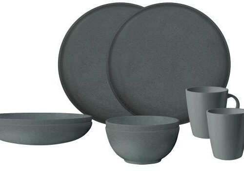 Brunner Tierra Geschirrset, PLA, 8-teilig, grau