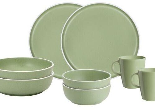Brunner Dolomit Geschirrset, 8-teilig, hellgrün
