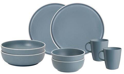 Brunner Dolomit Geschirrset, 8-teilig, denim