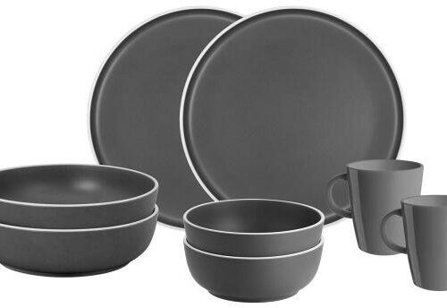 Brunner Dolomit Geschirrset, 8-teilig, grau