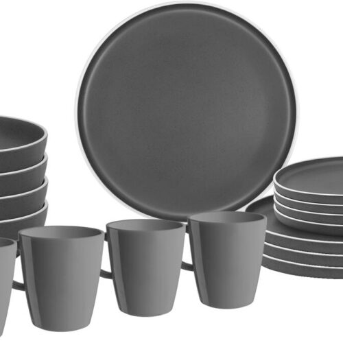 Brunner Dolomit Geschirrset, 16-teilig, grau
