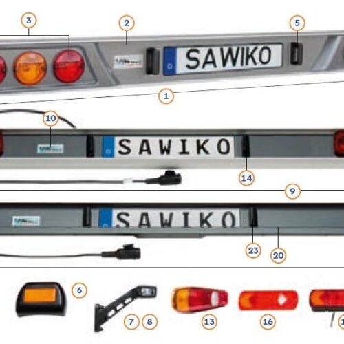 Rückleuchte, rechts - Sawiko Ersatzteil Nr. 1629270 - für Leuchtenträger