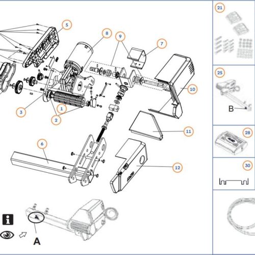 Montageklemmen Set, Aluminium - AL-KO Ersatzteil-Nr. 695401 - für Ranger MS1