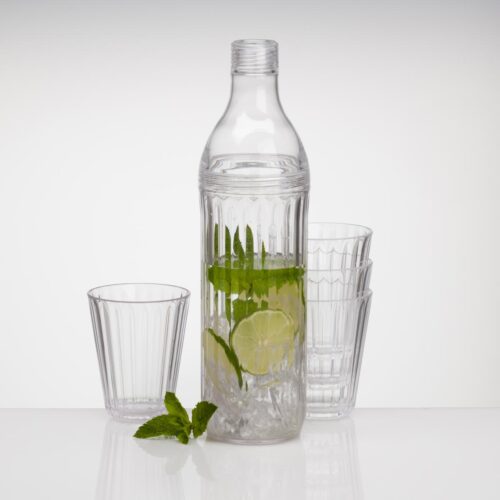 Flamefield Infuser Trinkglas-Set, Polycarbonat, 5-telig