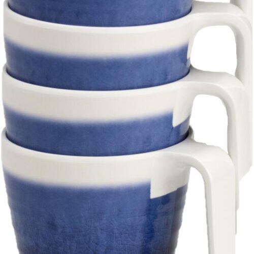Flamefield Azure Stapelbecher-Set, 350ml, blau/weiß, 4-teilig