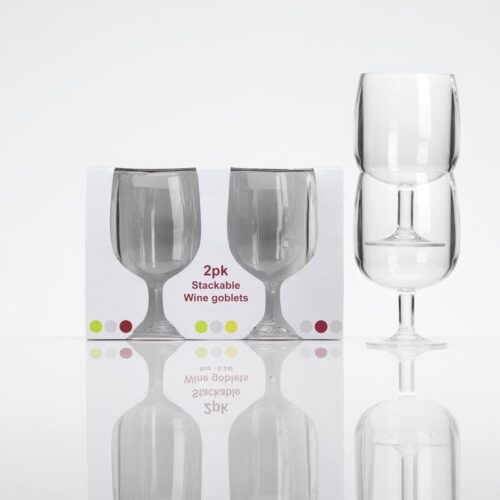 Flamefield stapelbares Weinkelch-Set, Polycarbonat, 2-teilig
