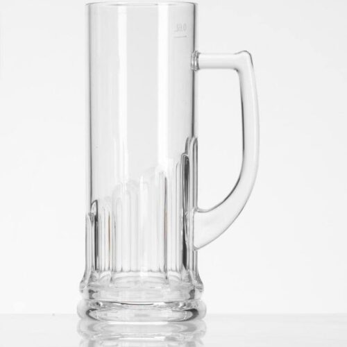 Flamefield Bierglas mit Henkel, Acryl, 600ml