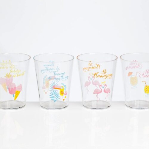 Flamefield Hello Summer Trinkglas-Set, Acryl, 4-teilig