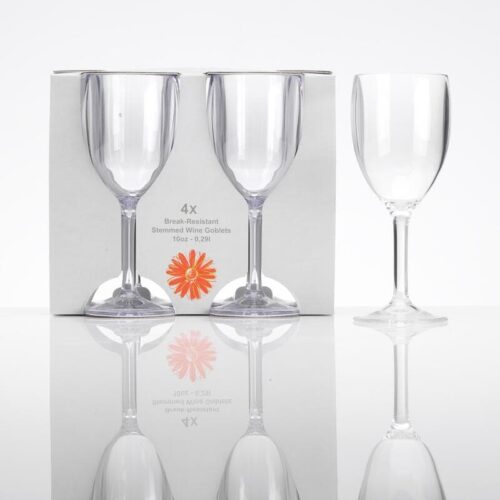 Flamefield Clear Weinglas, Acryl, 4-teilig