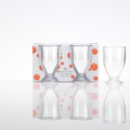 Flamefield Clear Saftglas-Set, Acryl, 4-teilig