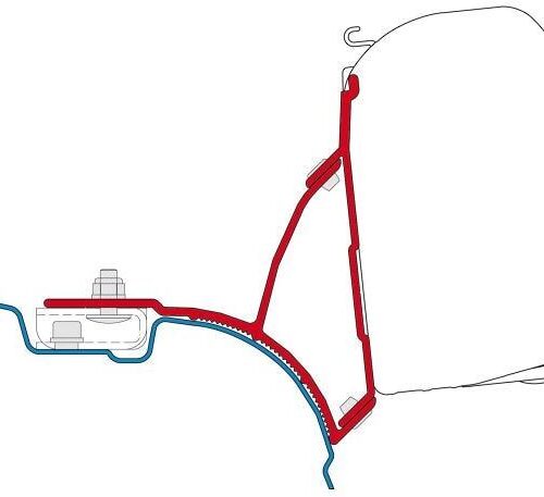 Fiamma F45 Adapter für VW T5/T6 Transporter Multivan, schwarz
