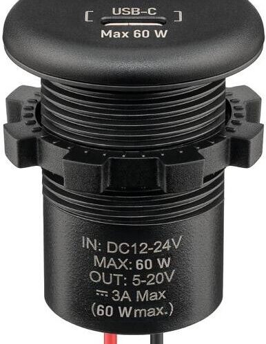 wentronic USB-C Single Einbaucharger, 60W