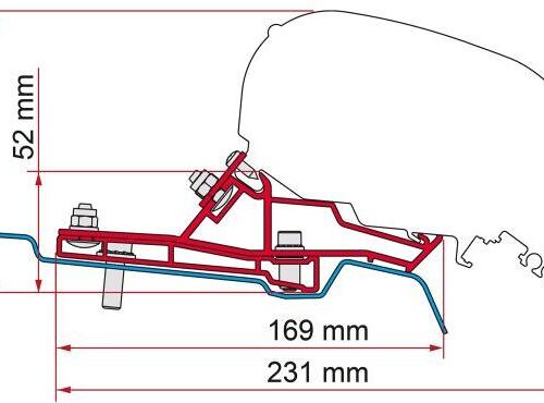 Fiamma F80 Adapter für Ford Transit (L2/H2) ab Bj. 2014