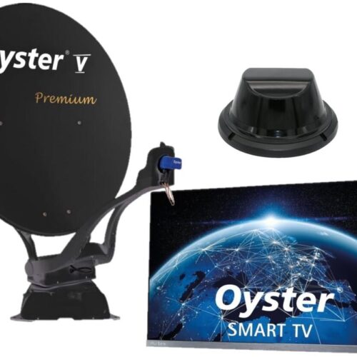 TenHaaft Oyster V Premium Satanlage inkl. Smart TV 24 (61cm) Pro Multimediapaket, Twin Skew, inlusive Internetantenne