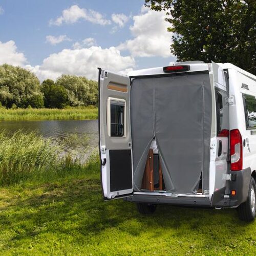 Hindermann Insektenschutzvorhang Fiat Ducato (H3) ab Bj. 07/2006, Hecktür, mit zwei Reißverschlüssen, mit Magnetbefestigung