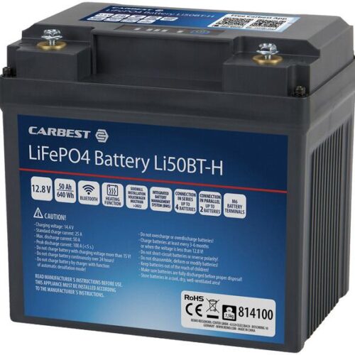Carbest Li50BT-H LiFePO4 Batterie, 50Ah